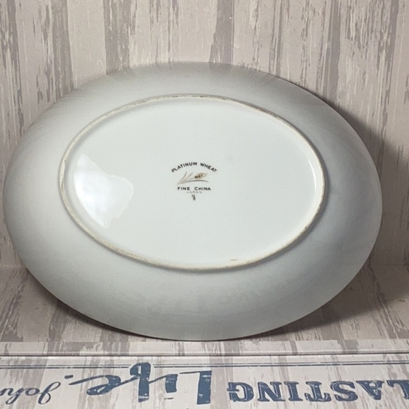 Platinum Wheat Fine China Vintage 3 Piece Set Gravy Boat Creamer & Fruit Bowl - Picture 3 of 11